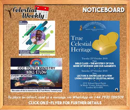 Celestial Weekly Notice Board